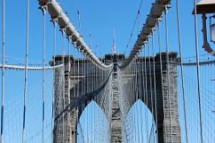 22 Looking Back At The Second Cable Tower On The Walk Across New York Brooklyn Bridge